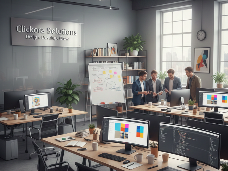 Clickora Design Studio - Logo, brand identity, UI/UX design